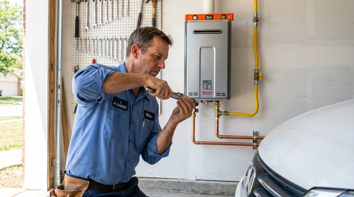 Tankless water heater installation by a Johns Plumbing LLC plumber in Ramona